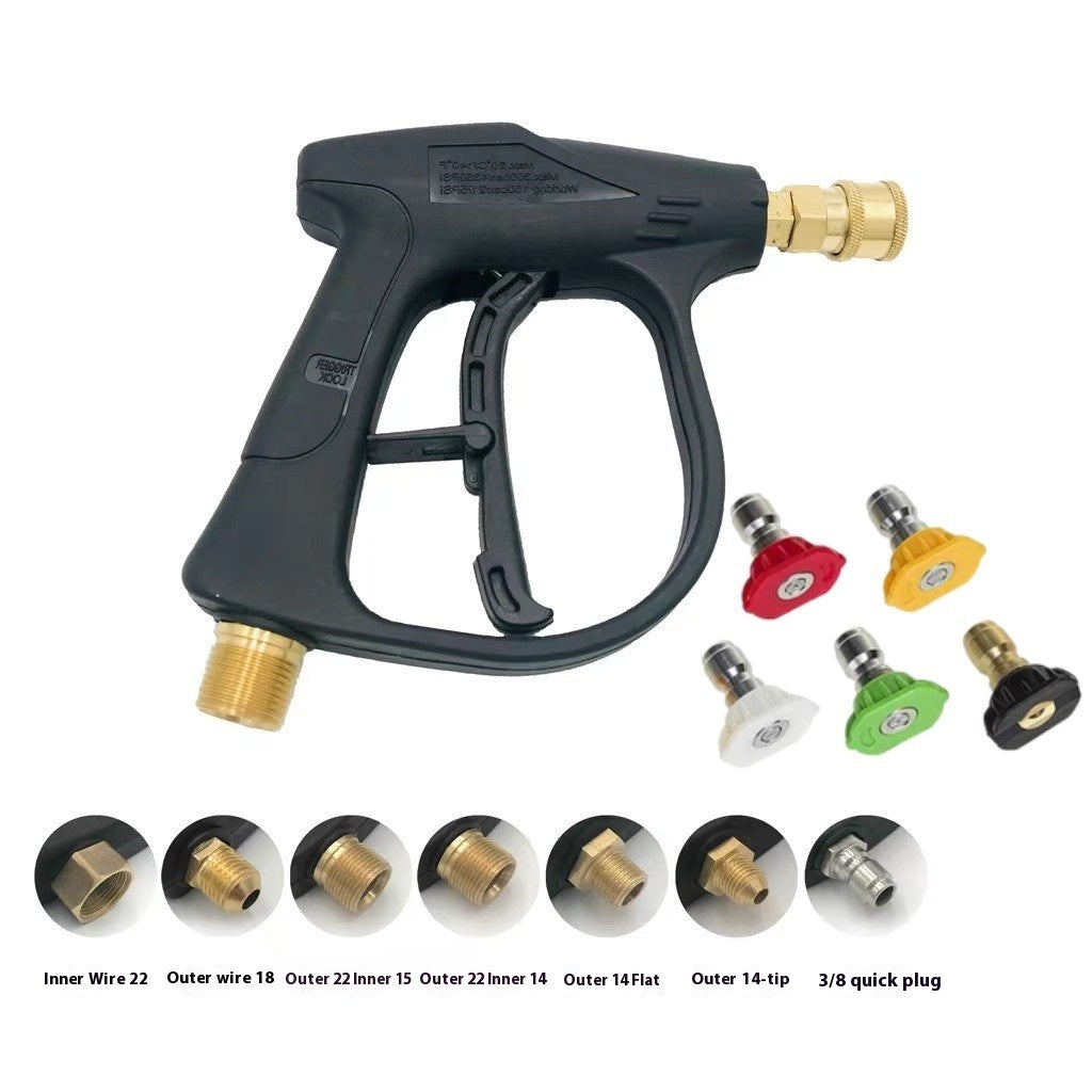 High-pressure Washing Machine Water Gun For Car Washing Pa Pot Aluminum Valve Core High-pressure Short Gun