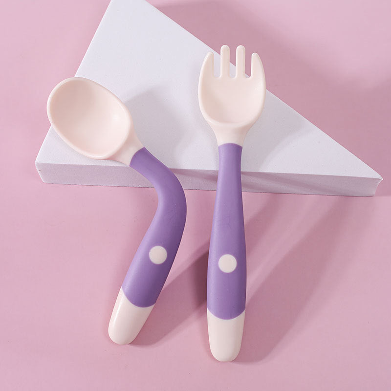 Soft Silicone Baby Spoon and Fork Set