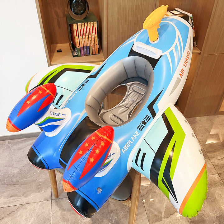 Inflatable Airplane Swim Ring with Seat for Kids