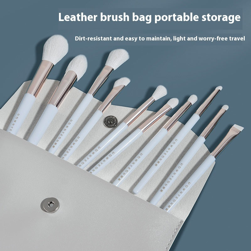 10 Pieces Of Portable Makeup Brush Sets Of Fiber Wool