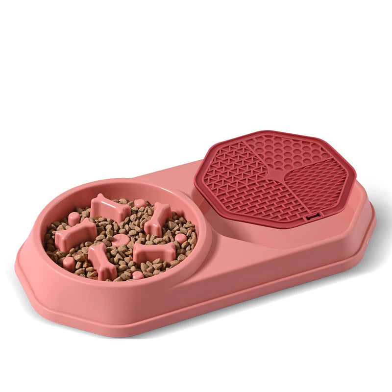 2-in-1 Slow Feeder Dog Bowl and Lick Mat