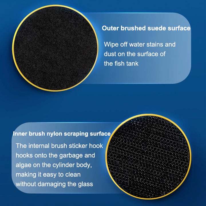 Mini Magnetic Fish Tank Brush - Double-Sided Glass Cleaner for Algae Removal