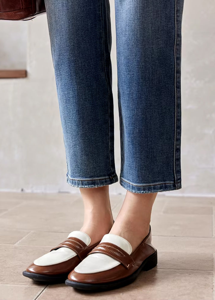 Micro-Stretch Vintage Ankle-Length Blue Jeans