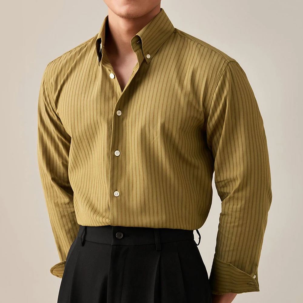 Men's Shirt with Contrasting Stripes