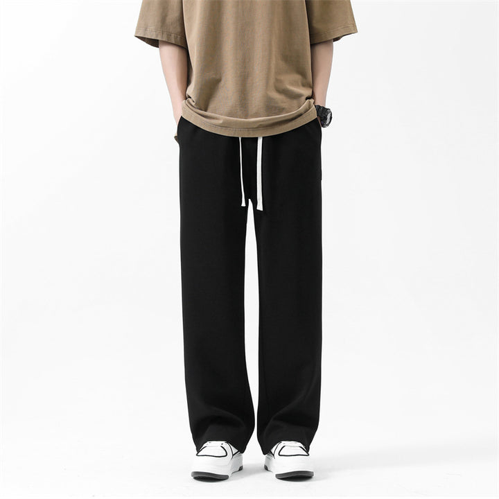 Drawstring Ankle-tied Loose Straight Sweatpants