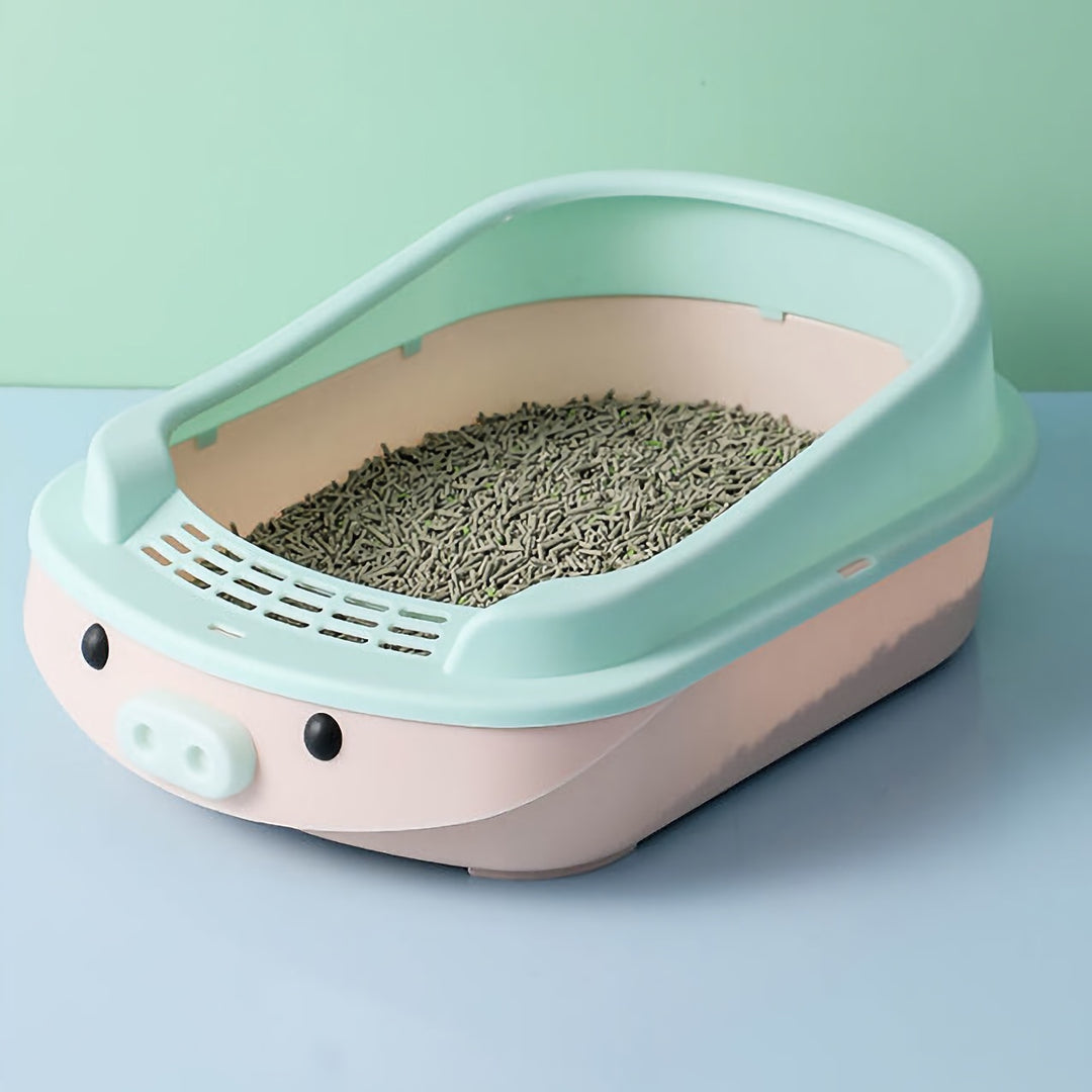 Oversized Semi-Enclosed Cat Litter Box