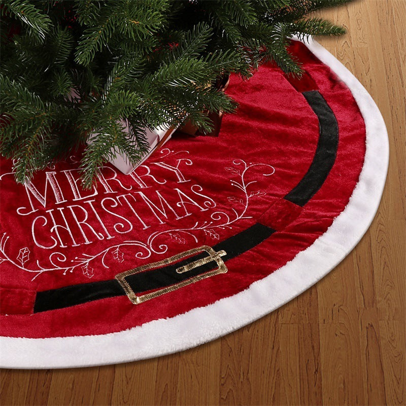 Red Velvet Cloth Christmas-tree Skirt