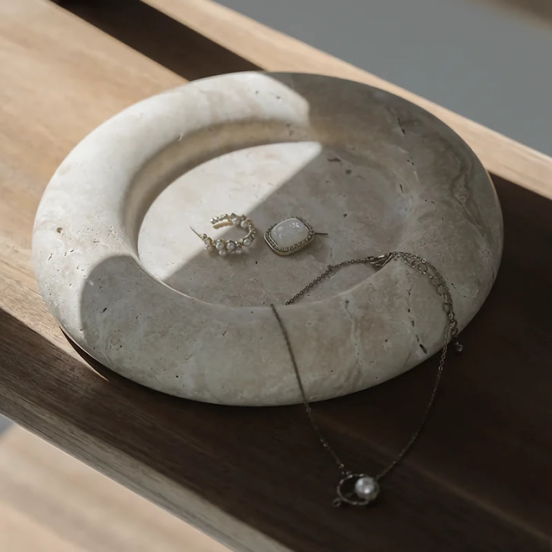 Elegant Travertine Serving Tray