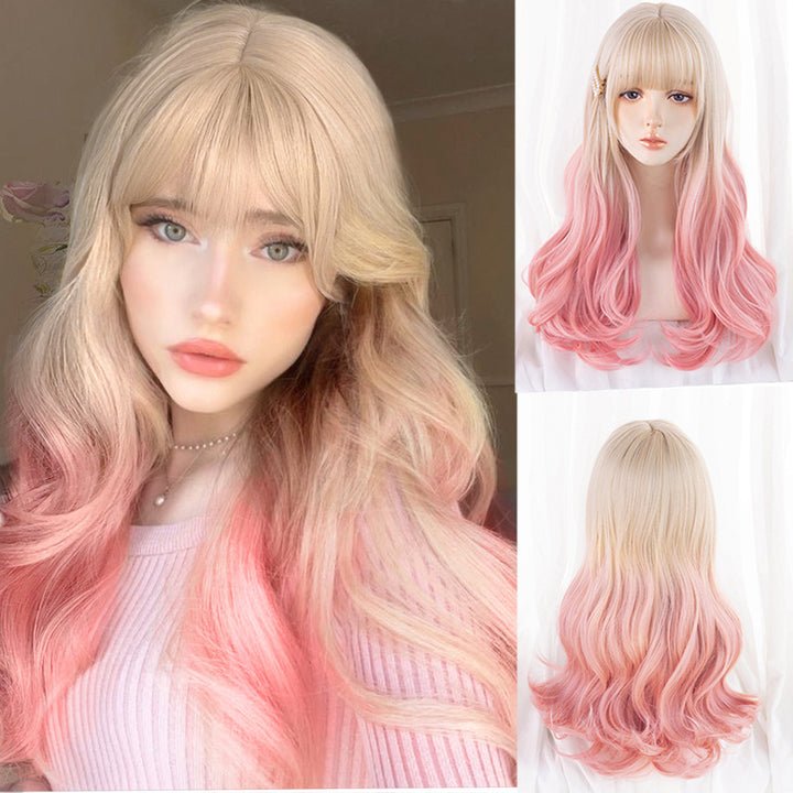 Chemical Fiber Wig Female Long Curly Hair