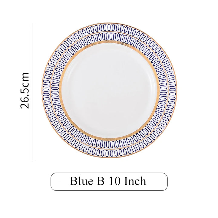 6PCS Nordic Bone China Ceramic Plates Set - Elegant Dinnerware & Dessert Plates