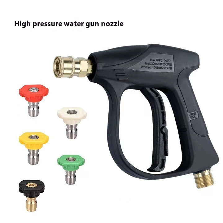 High-pressure Washing Machine Water Gun For Car Washing Pa Pot Aluminum Valve Core High-pressure Short Gun