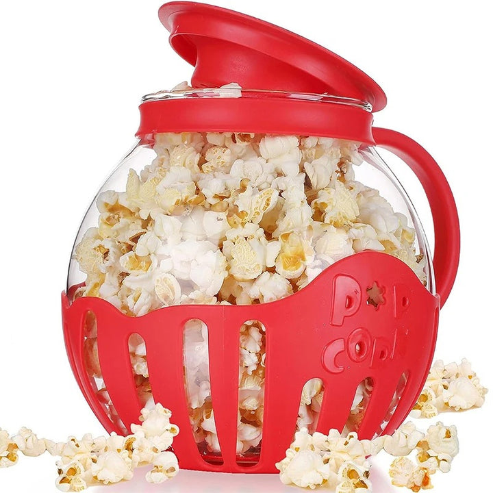 Microwave Glass Popcorn Popper with Silicone Lid