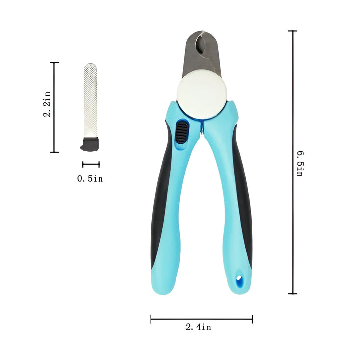 Stainless Steel Pet Nail Clippers with Safety Guard and Free Nail File - Perfect for Medium & Large Dogs