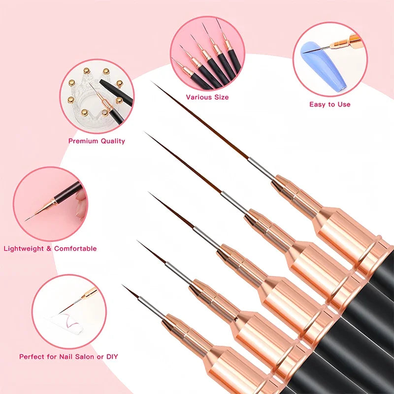 Professional Stripe Nail Art Brushes