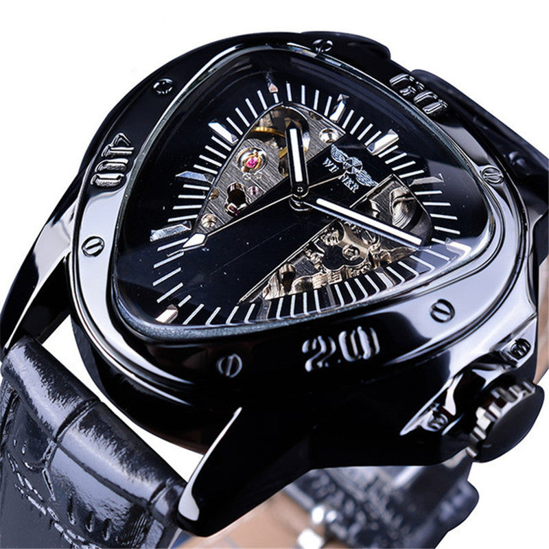 Men's Fashion Casual Hollow Triangle Large Dial Automatic Mechanical Watch