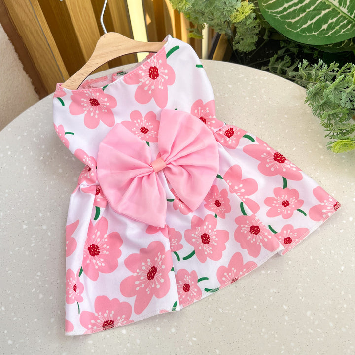 Spring Summer Bowknot Dog Dress