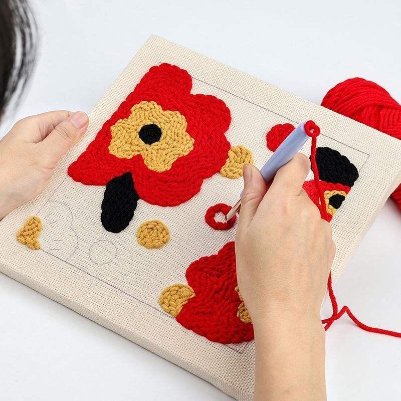 DIY Punch Needle Flower Embroidery Kit for Beginners