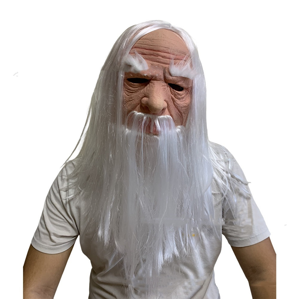 Bald Grandpa Maskwig Latex Old Head Cover