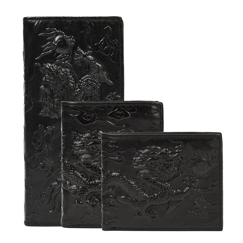 Men's Leather Wallet Embossed Wallet Crazy Horse Leather