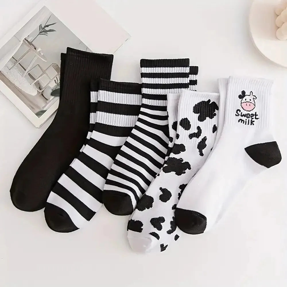 5 Pairs Cute Cartoon Printed Women's Ankle Socks