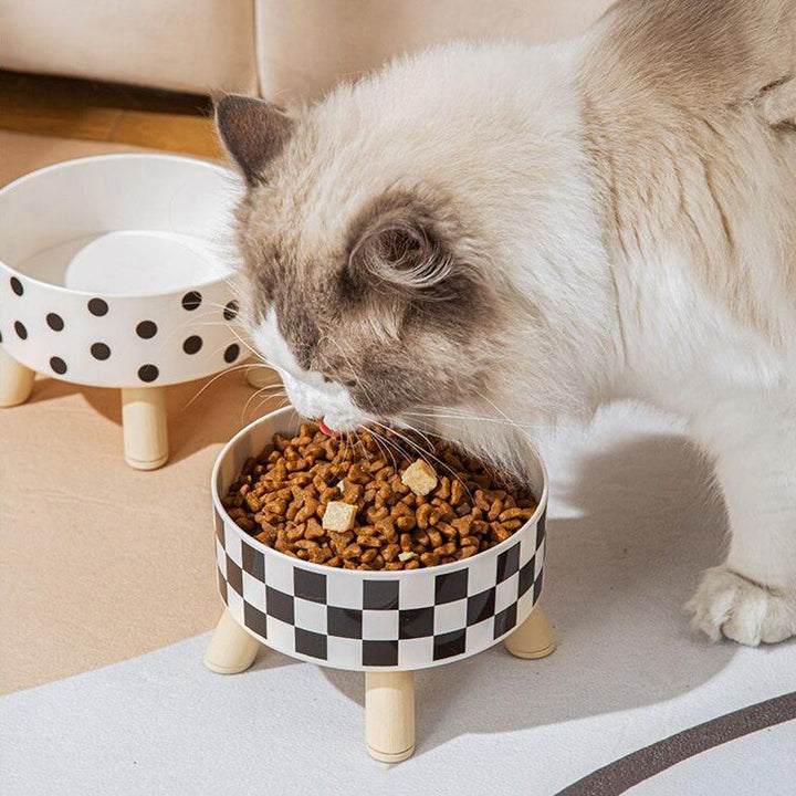 Raised Cat Feeder Bowl with Anti-Choking Design