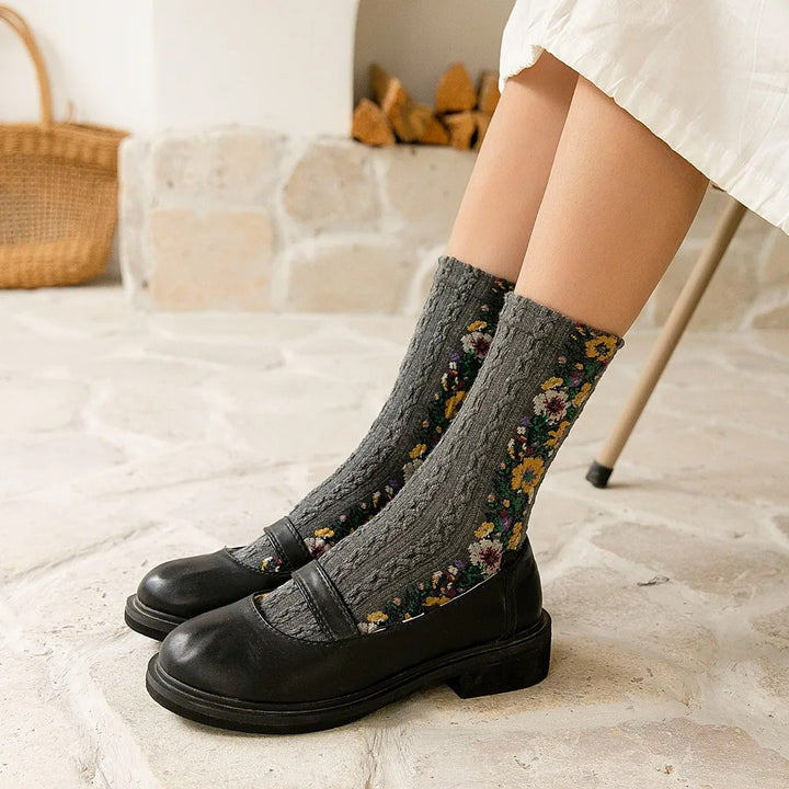 Funny Women’s Harajuku Flower Socks