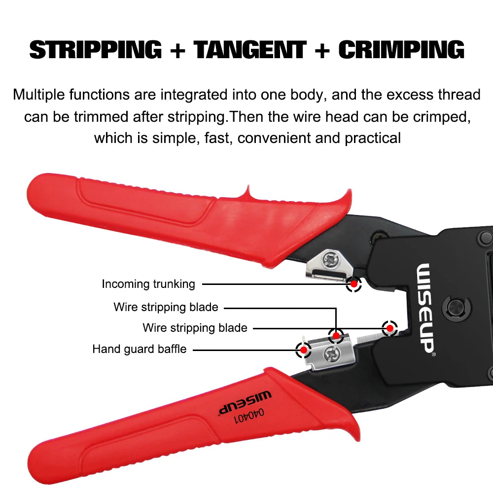 Professional Network Cable Stripping Crimping Pliers with RJ45 UTP LAN Cable Tester