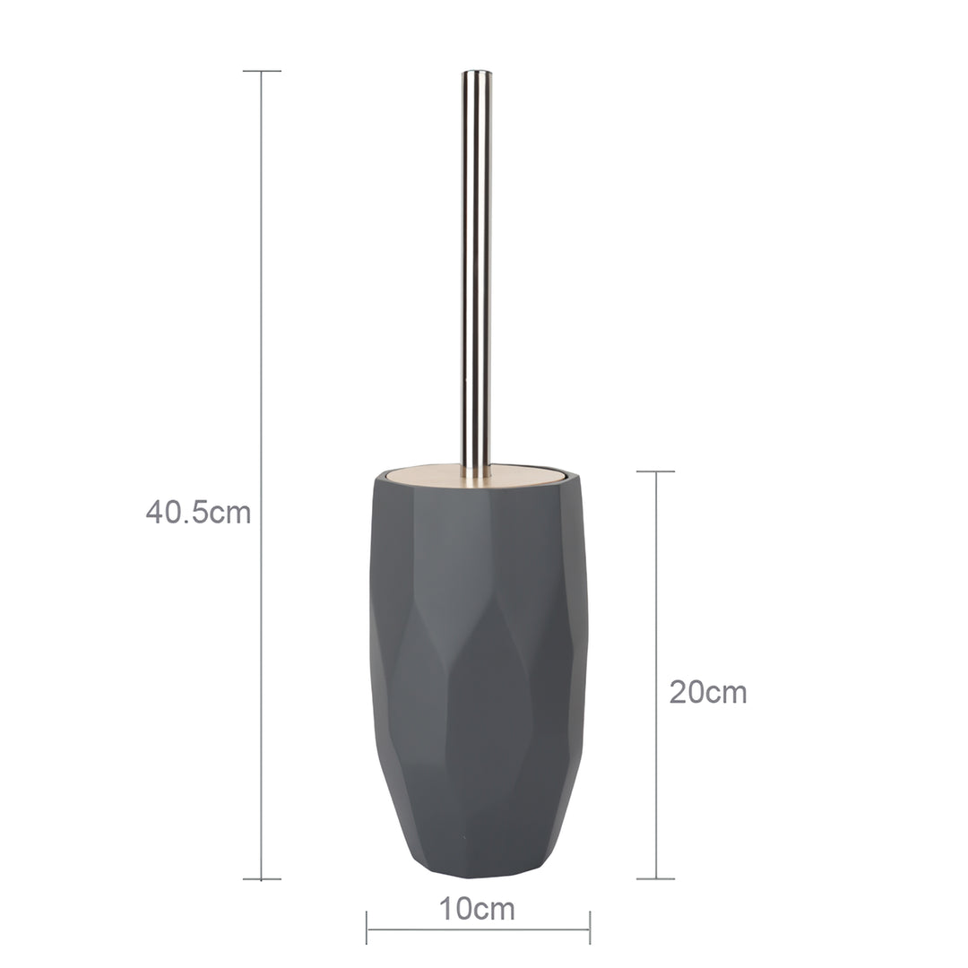 Eco-Friendly Resin Toilet Brush with Non-Slip Handle and Base