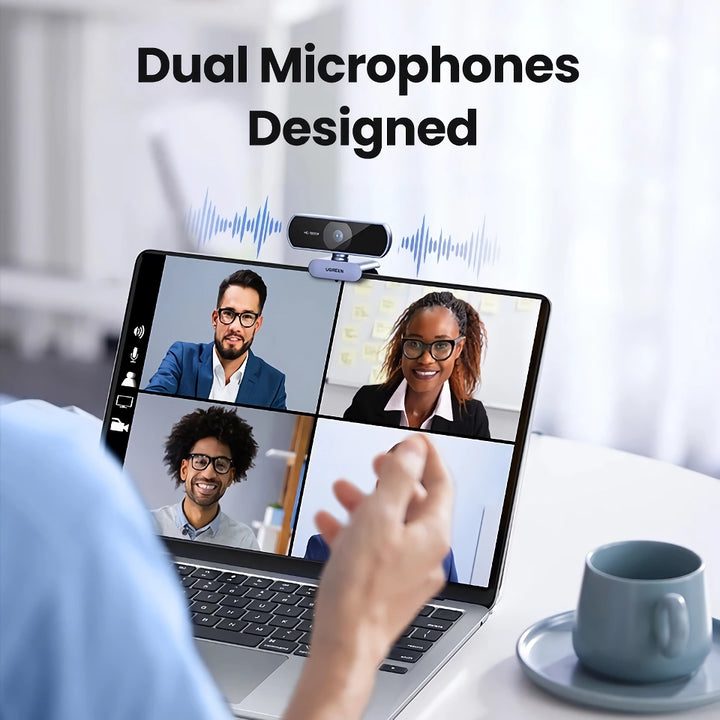 USB Webcam 1080P HD with Dual Microphones for Laptop and Computer