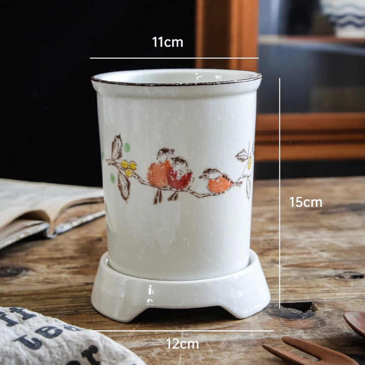 Elegant Ceramic Chopstick Storage Holder for Kitchen Organization