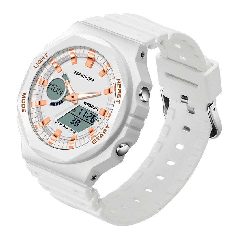 Multifunctional Sports Waterproof Double Display Electronic Watch