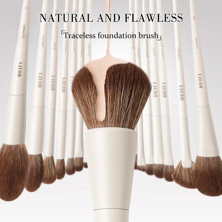 Professional Beige 15pcs Makeup Brush Set