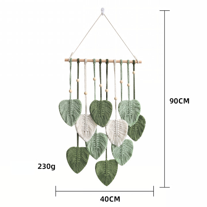 Handwoven Cotton Rope Leaf Wall Hanging Tapestry