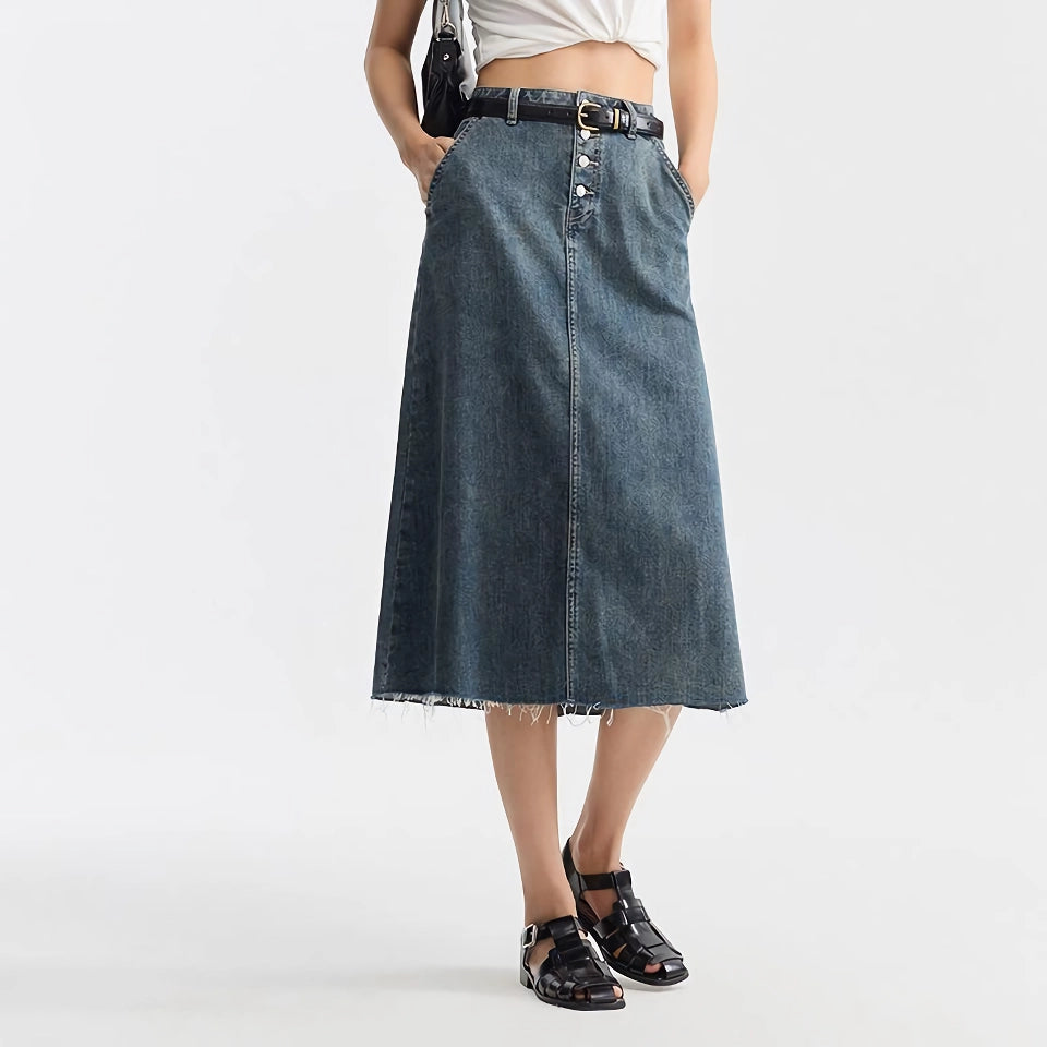 Trendy Denim A-Line Skirt