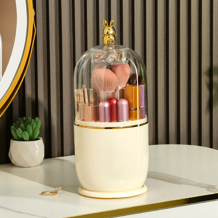 Clear Makeup Brush Holder with Lid