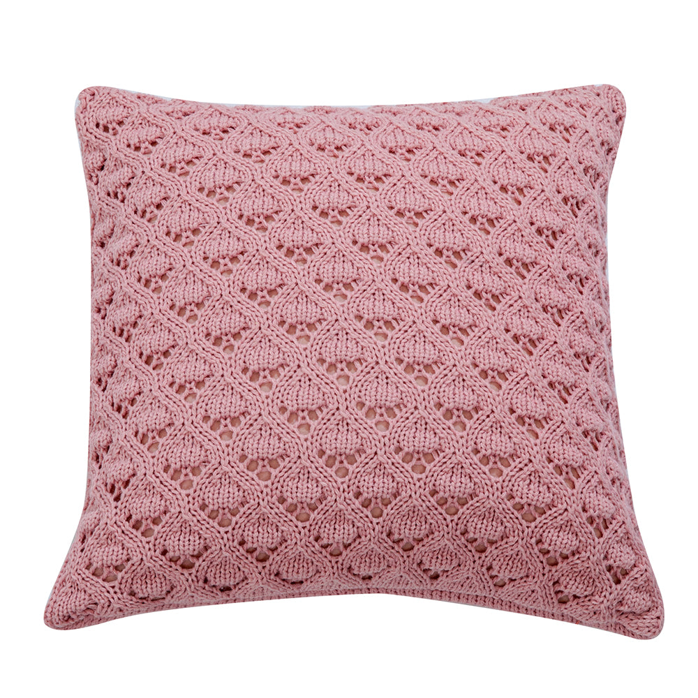 Scandinavian Style Diamond Knit Cushion Cover - Hollow-Out Pure Color Pillow Case