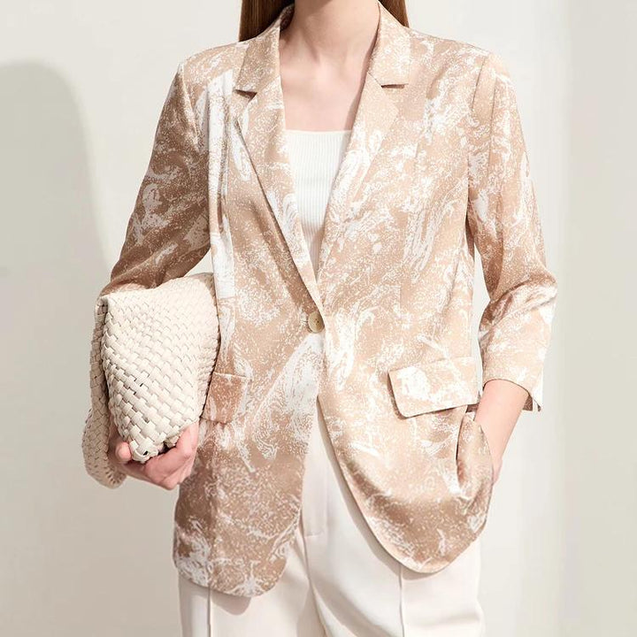 Silk Stretch Printed Blazer