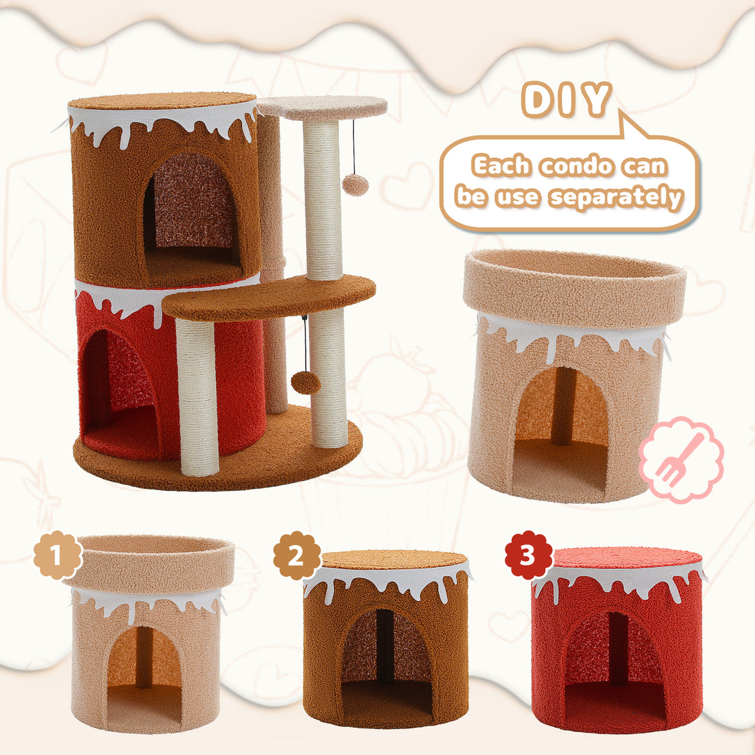 Multi-Level Cat Tree Tower with Large Perch and Sisal Scratching Posts for Indoor Cats