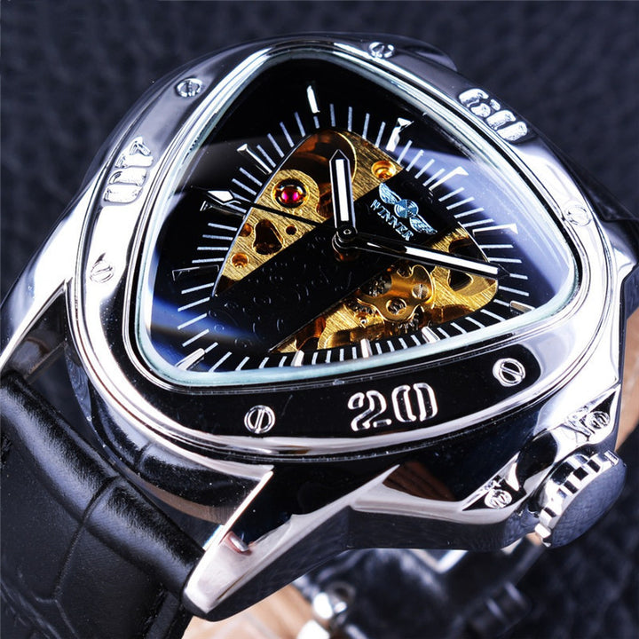 Men's Fashion Casual Hollow Triangle Large Dial Automatic Mechanical Watch