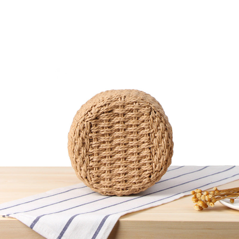 Hand-made Straw Bucket Bag