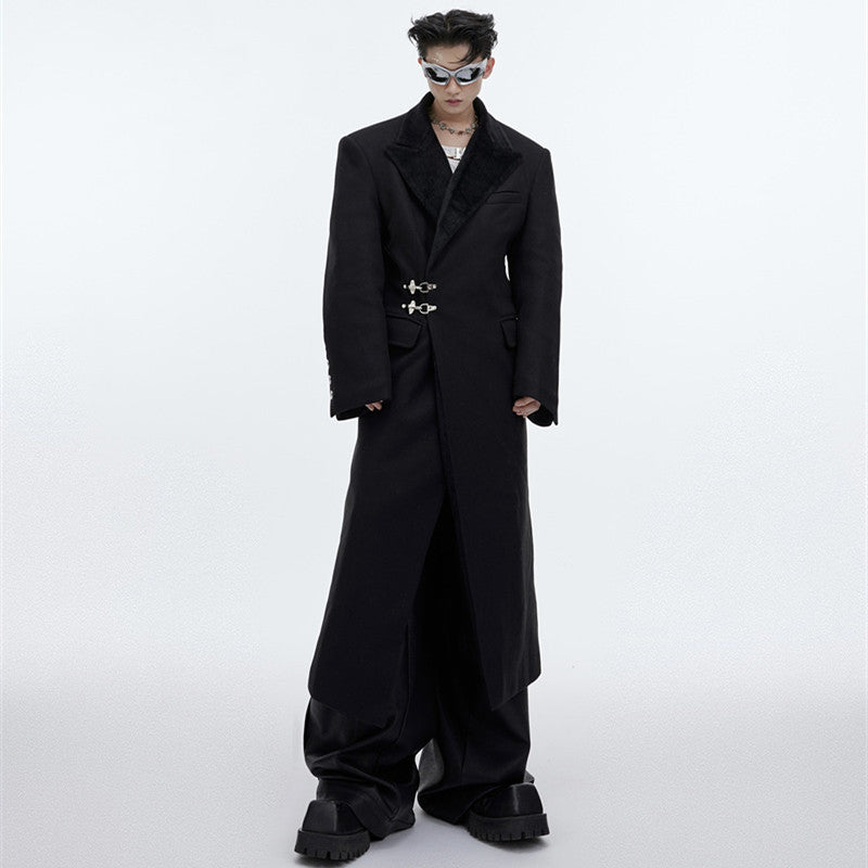 Men's Coat Design Feel Long Over The Knee Coat