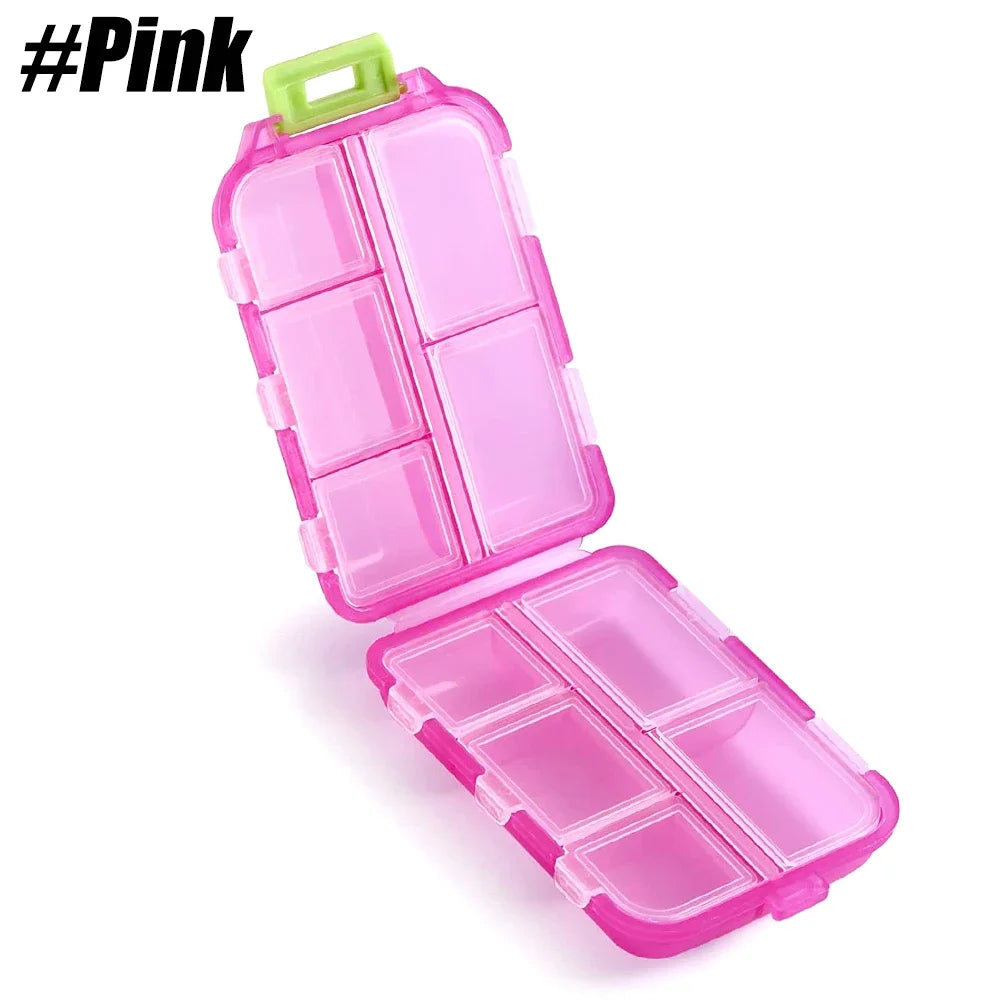 Travel Pill Organizer Pocket Portable Pill Case with 10 Compartments