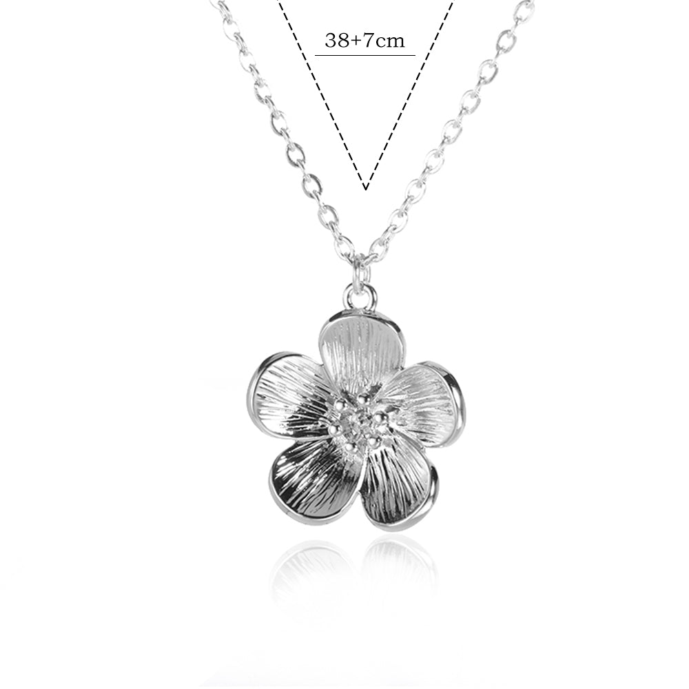 Elegant Floral Stainless Steel Necklace for Women