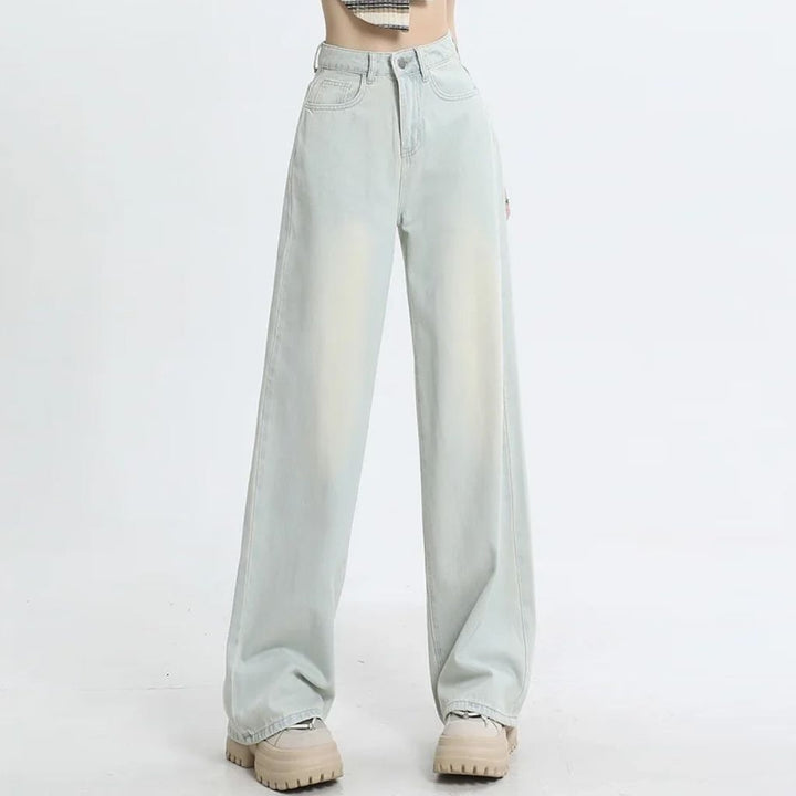 Straight Solid Color Women's Jeans