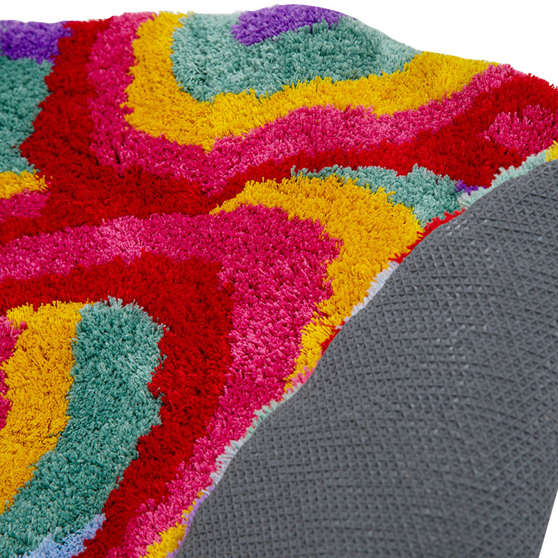 Colorful Psychedelic Round Tufted Rug