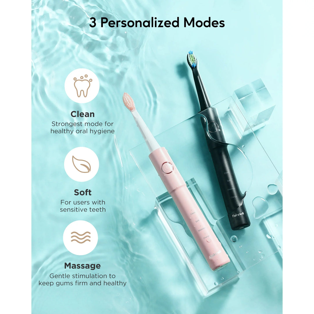 Powerful Sonic Electric Toothbrush with USB Charging and 8 Replacement Heads