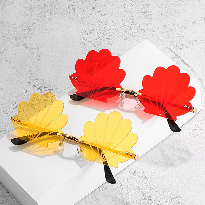 Unique Flower Rimless Retro Women's Sunglasses with UV Protection