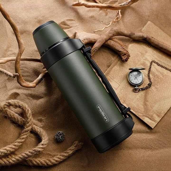 Large Capacity Stainless Steel Thermal Travel Mug - Keeps Hot and Cold Drinks for 24 Hours, 1200/1500ML