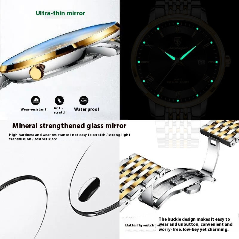 Men's Watch Waterproof Luminous Calendar Quartz Watch