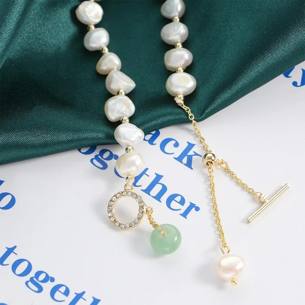 Elegant Irregular Pearl Charm Bracelet